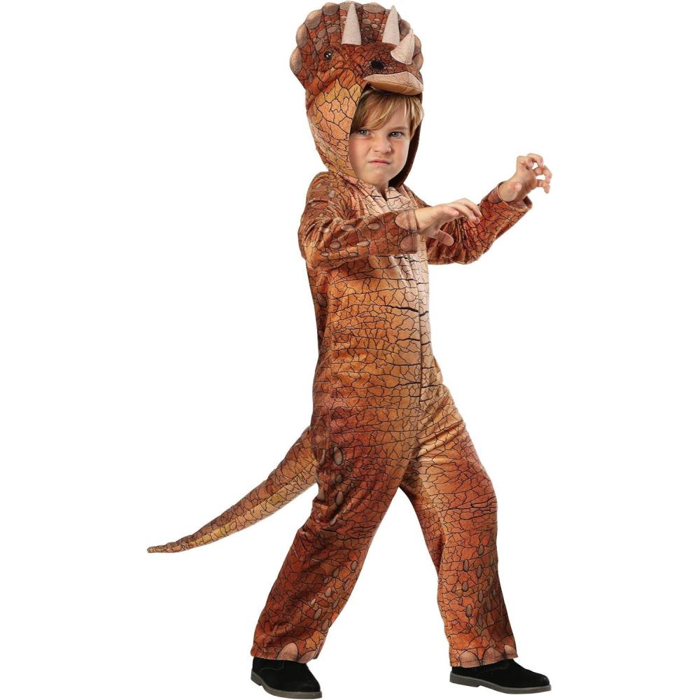 image:imageFun Costumes Realistic Stegosaurus Costume for Kids  Stegosaurus Dinosaur Jumpsuit for Boys  Child Jurassic Cosplay OutfitTriceratops