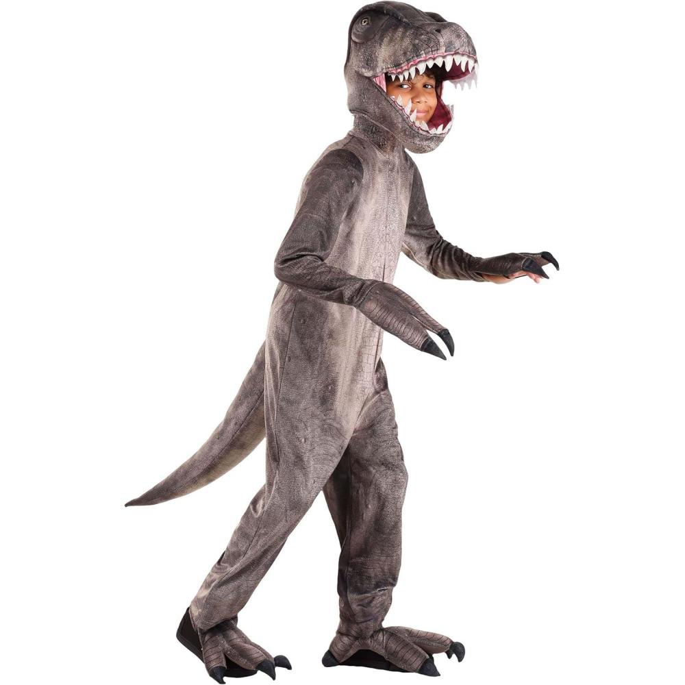 image:imageRealistic Dinosaur Costumes for Kids Jurassic Dinosaur Jumpsuits for Boys Child Dino Cosplay Halloween OutfitsTyrannosaurus Rex Trex