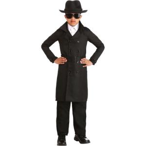 Secret Agent Kid’s Costume – Trench Coat, Hat, Mustache, Sunglasses & Belt