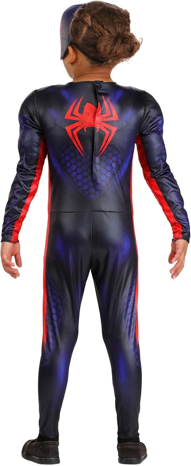 image:imageBoys Toddler Deluxe Miles Morales Costume Padded Spider Man Jumpsuit and Foam Mask for Dress Up