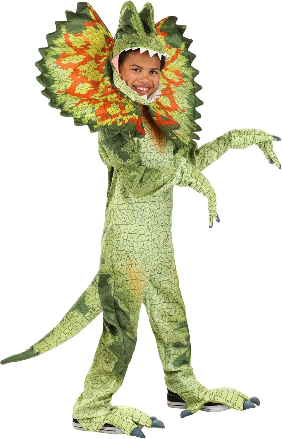 image:imageFun Costumes Realistic Dilophosaurus Costume for Kids Dinosaur Jumpsuit for Boys Child Jurassic Cosplay Outfit