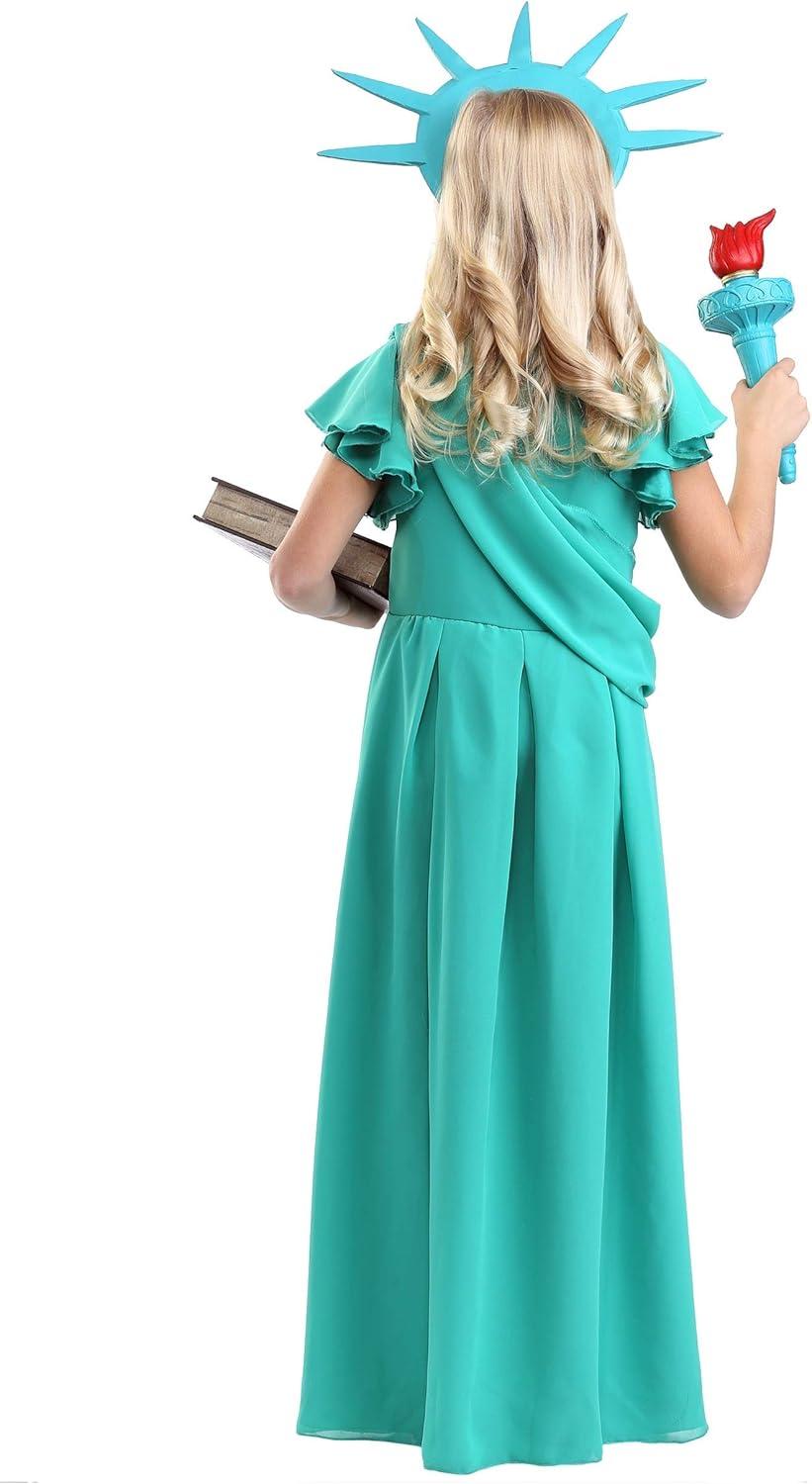 image:imageGirls Statue of Liberty Costume Let Freedom Ring as Lady Liberty Independence Day Parade Outfit Dress Crown Torch