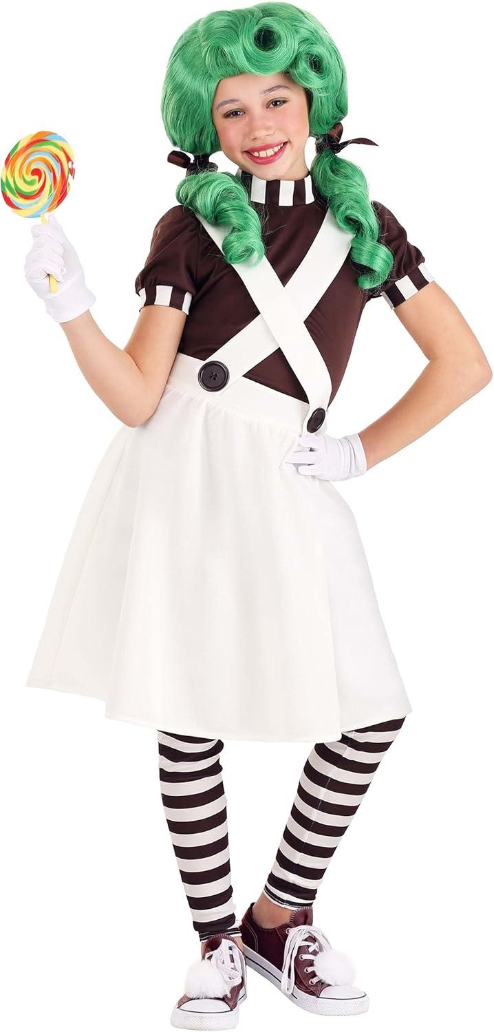 image:imageGirls Willy Wonka Oompa Loompa Costume Dress for Kids