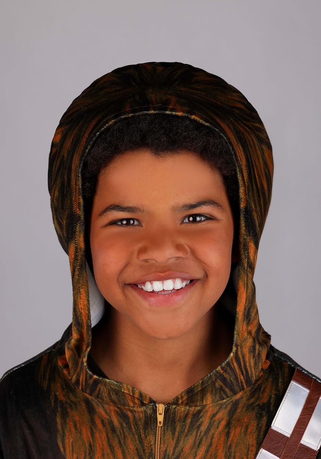image:imageKids Deluxe Star Wars Chewbacca Costume Wookiee Hooded Jumpsuit Attached Gloves Shoe Covers Bandolier