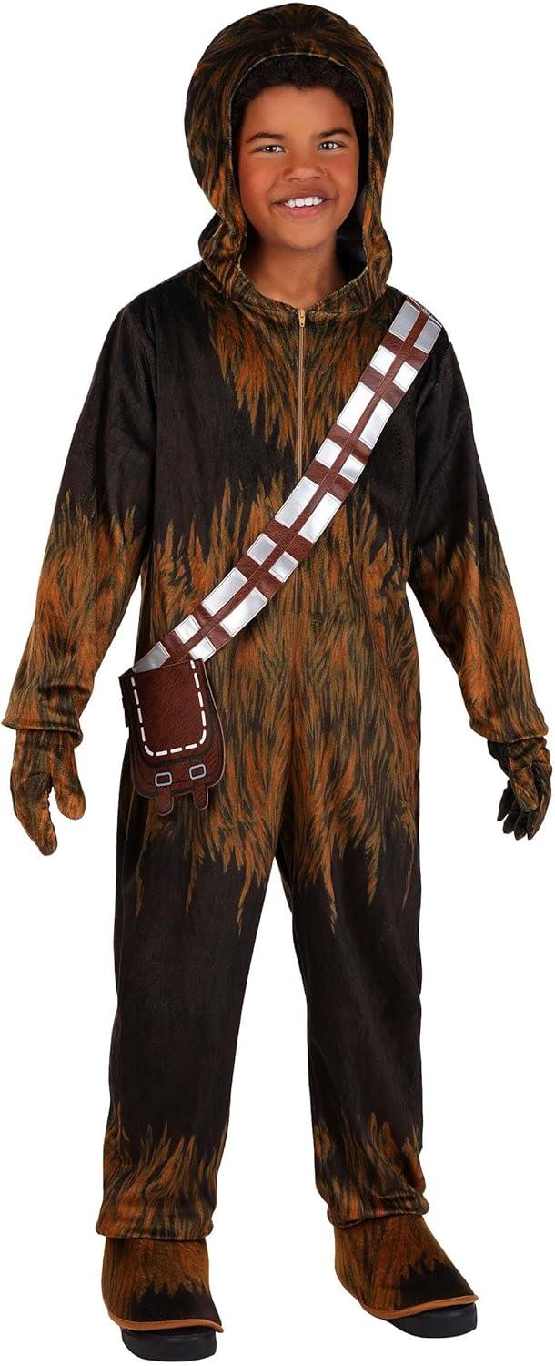 image:imageKids Deluxe Star Wars Chewbacca Costume Wookiee Hooded Jumpsuit Attached Gloves Shoe Covers Bandolier