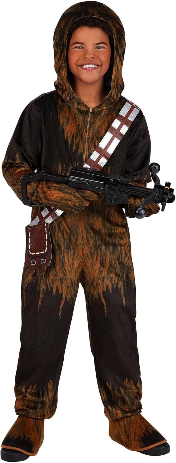 image:imageKids Deluxe Star Wars Chewbacca Costume Wookiee Hooded Jumpsuit Attached Gloves Shoe Covers Bandolier