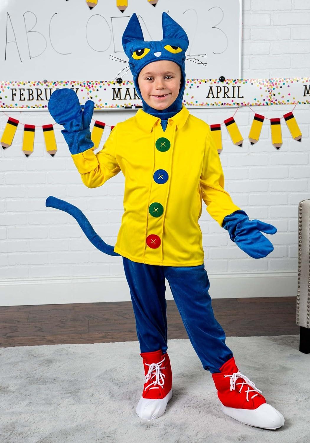 image:imagePete the Cat Kids Cat Costume Unisex Cute Blue Animal Halloween Outfit