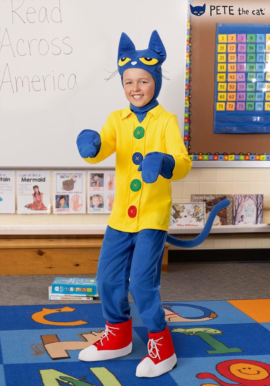 image:imagePete the Cat Kids Cat Costume Unisex Cute Blue Animal Halloween Outfit