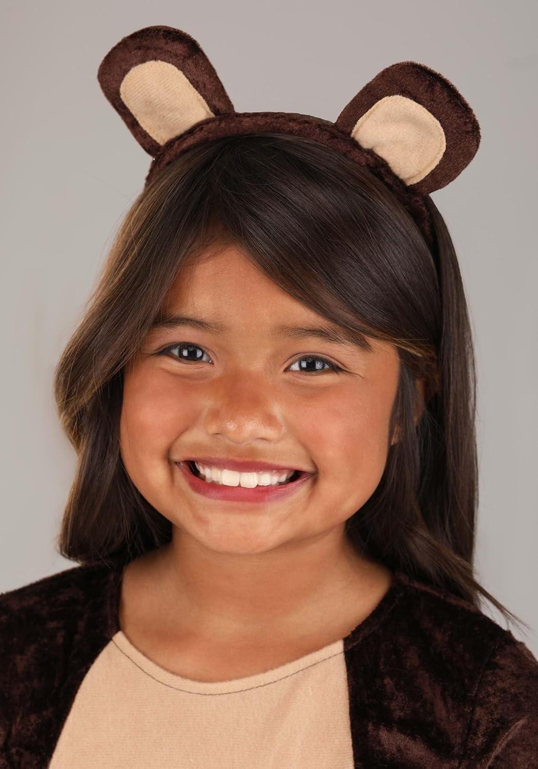 image:imagePlayful Bear Costume for Girls Velour amp Tulle Dress with Fringe amp Front Inset Panel Forest Animal DressUp Kit