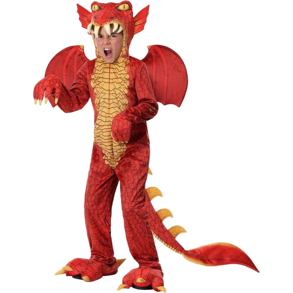 image:imageChild Red Dragon Costume Dragon Onesie Jumpsuit for Kids