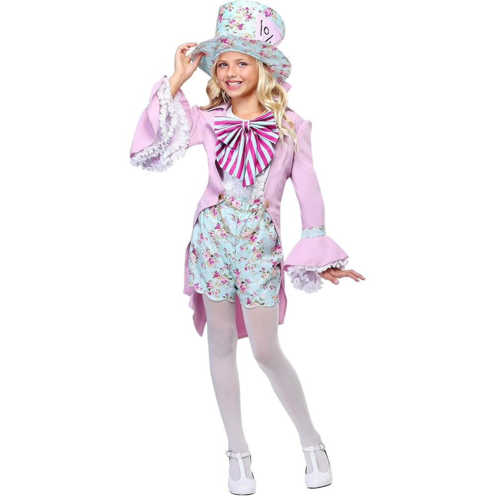 image:imageFun Costumes Girls Mad Hatter Halloween Costume Kids Wonderland Tea Party Complete Outfit for Themed Parties and CosplayBundle W Tights