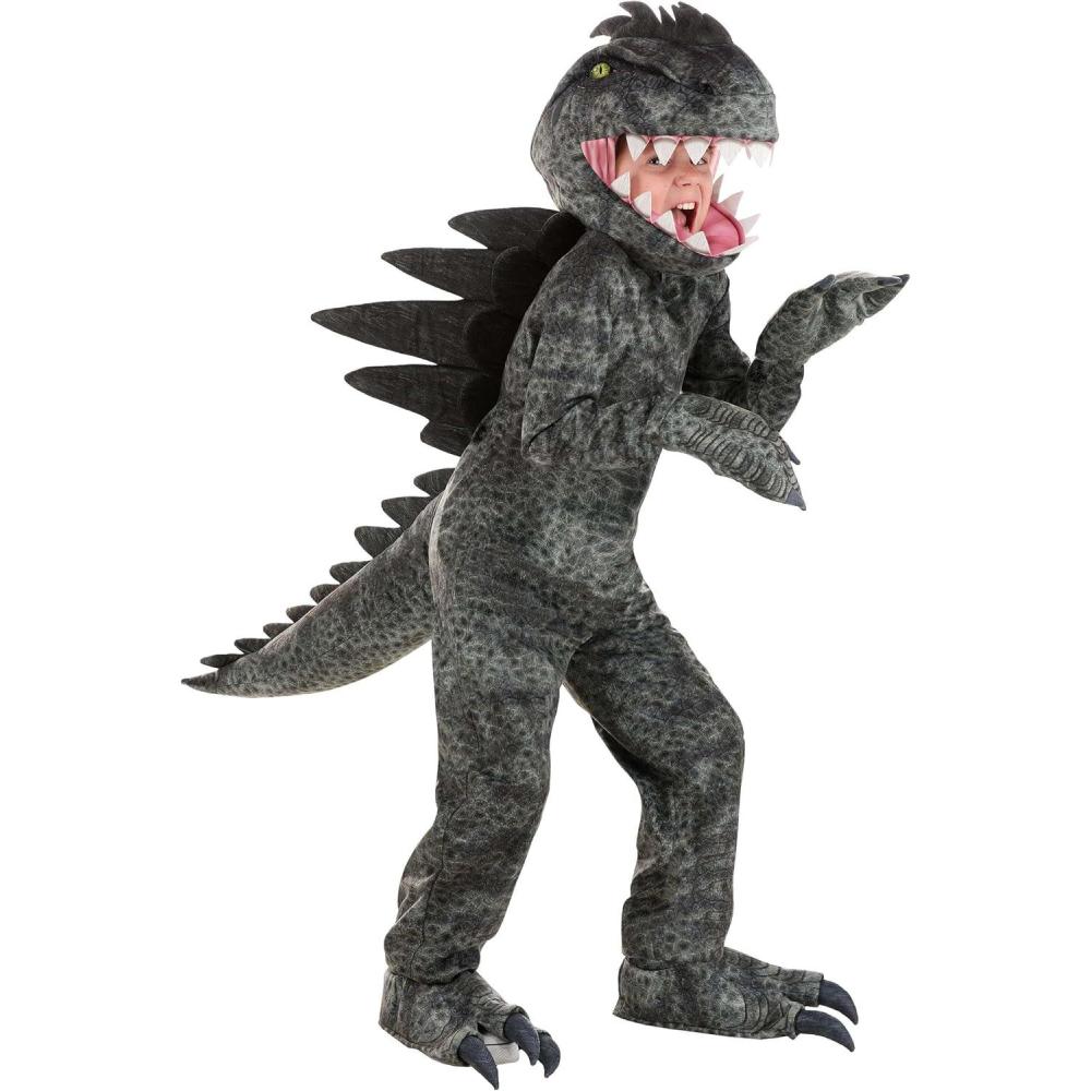 image:imageGiganotosaurus Dinosaur Costume for Kids  Jumpsuit Headpiece Tail Clawed Gloves amp Shoe Covers  Jurassic Halloween Outfit