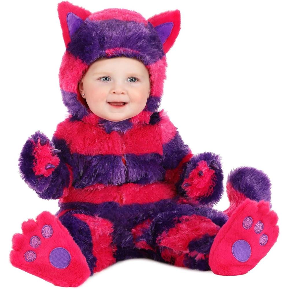 image:imageInfant Curious Cheshire Cat Halloween Costume Striped Wonderland Feline Outfit