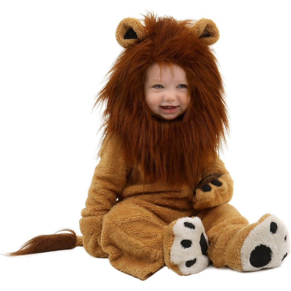 image:imageInfant Deluxe Lion Halloween Costume Fleece Baby Lion Bodysuit with Headpiece Pair of Mitts and Booties for Dressup Fun