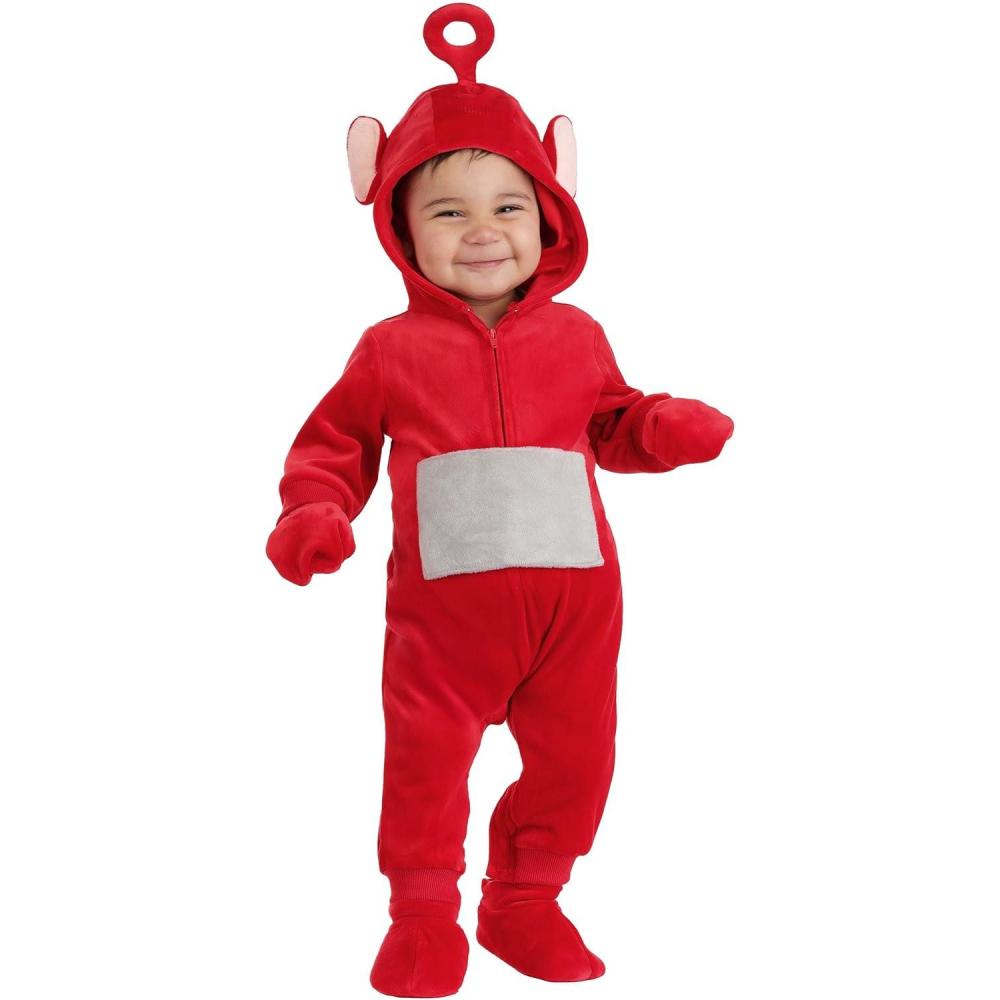 image:imageInfantToddler Teletubbies Po Costume with Hooded Jumpsuit Mitts and Shoe Covers  Cute Baby Halloween Outfit