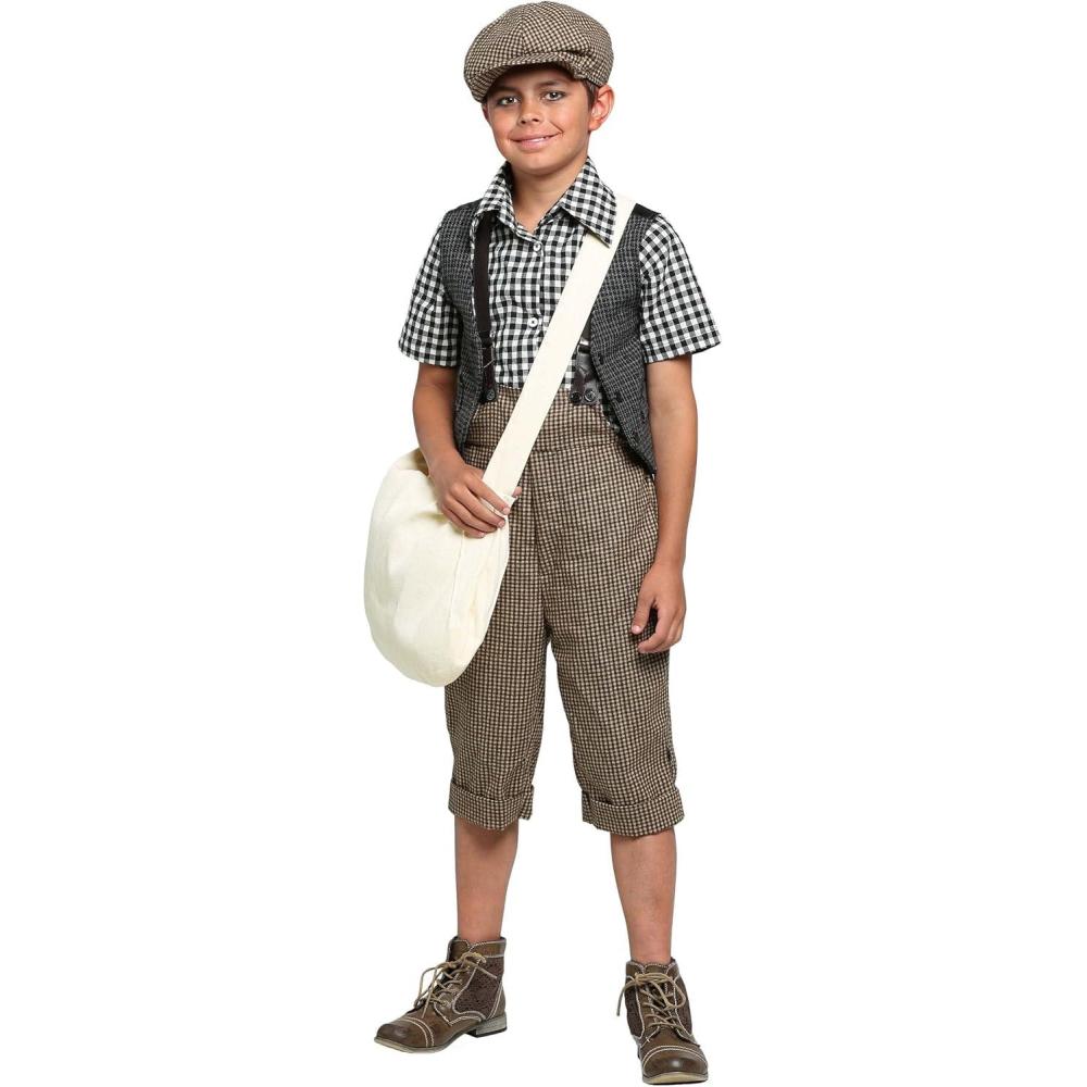 image:imageKids 20s Newsie Costume Dress Your Boy in Classic Newsboy Outfit Perfect for Plays Parties and Playtime