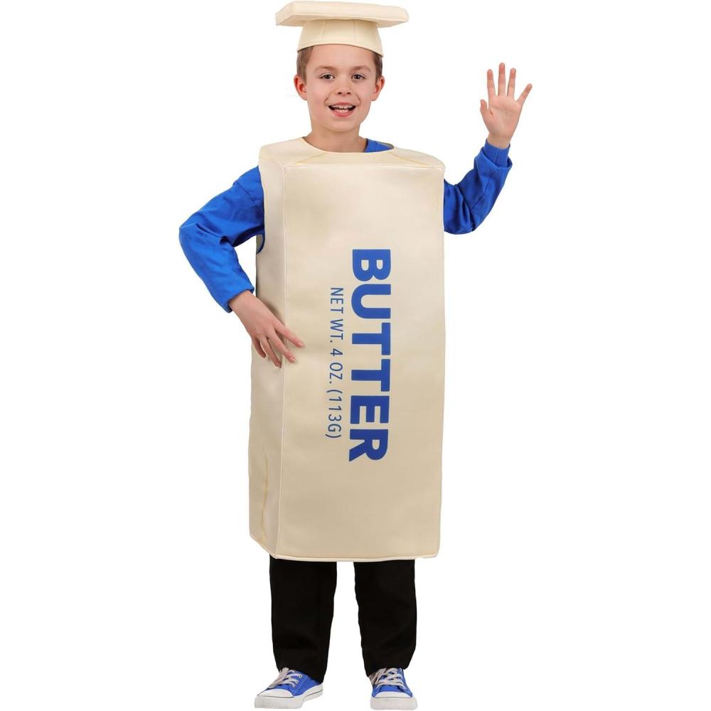 image:imageKids Stick of Butter Food Costume  Includes Foam Tunic and Matching Hat for Halloween or Group Dress Up Fun
