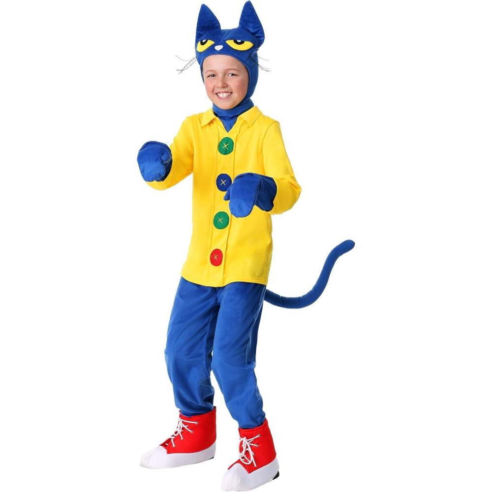 image:imagePete the Cat Kids Cat Costume Unisex Cute Blue Animal Halloween Outfit