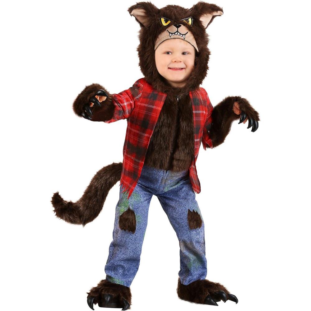 image:imageToddler Werewolf Halloween Costume Boys Wolf Costume for DressUp Hooded Jumpsuit with Shoe Covers Ideal for Playtime