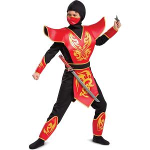 Disguise Ninja Costume for Kids with Fabric Armor and Sword Accessory, Child Size Small (4-6)