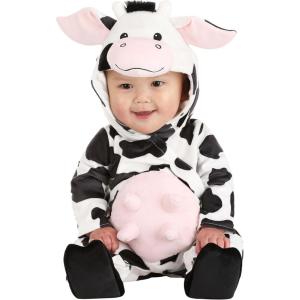 Infant Cow Cutie Costume Hooded Cow Onesie Jumpsuit for Baby
