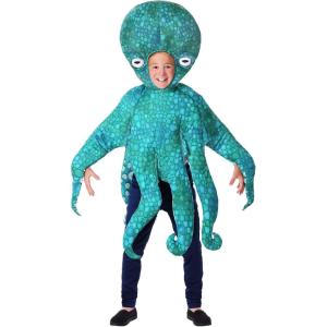Kids Blue Octopus Costume Unisex, Ocean Animal Halloween Bodysuit for boys and girls, Ocean Themed Dressup Party