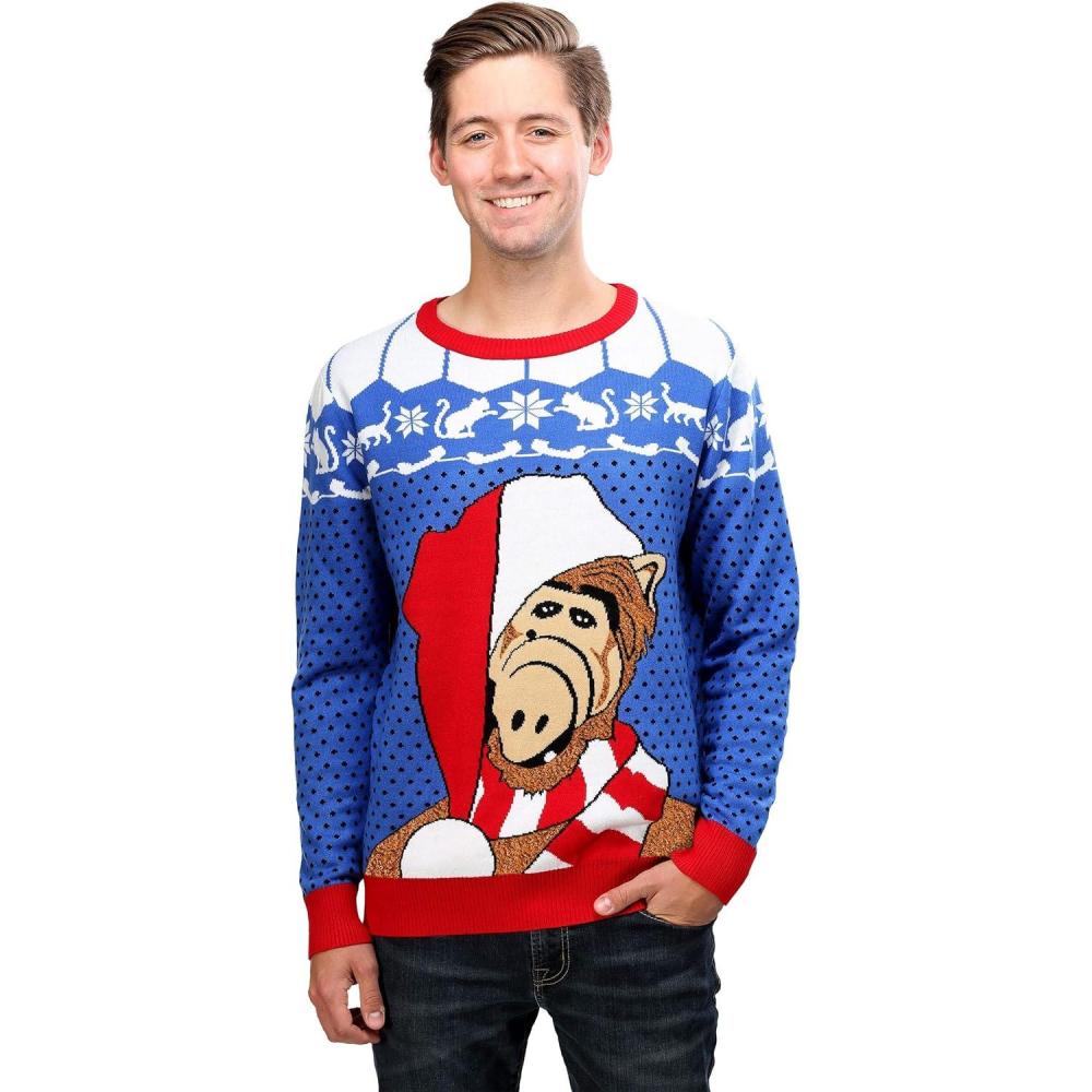 image:imageFun Costumes Alien Life Form Ugly Christmas Sweater Adult Movie Theme ClothingBlue