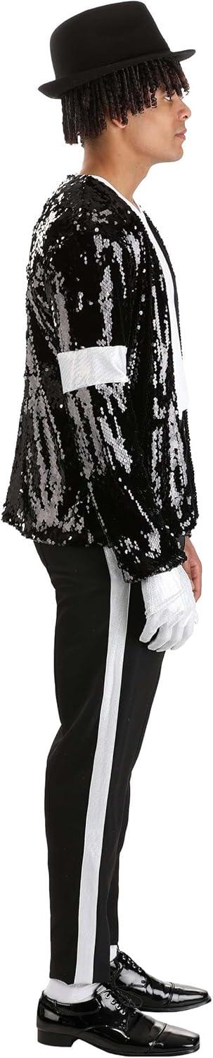 image:imageAdult Michael Jackson Moonwalk Costume Mens King of Pop Billie Jean Outfit Black Jacket Pants Hat 1 White Glove