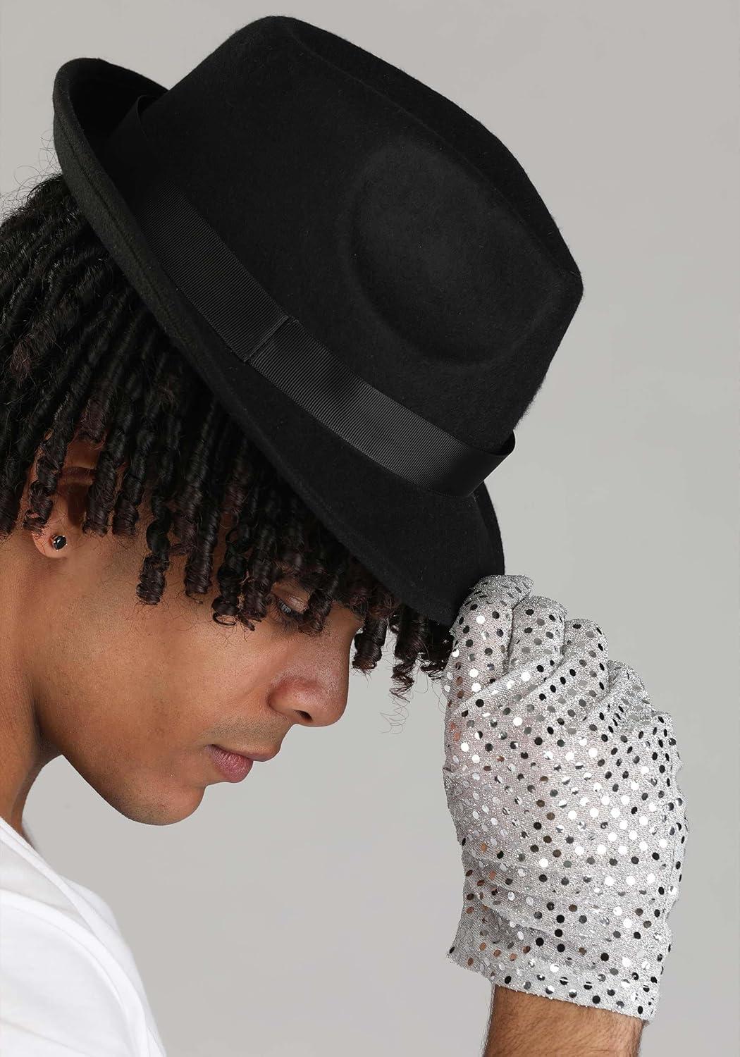 image:imageAdult Moonwalk Michael Jackson Costume Kit Iconic MJ Sequined Glove amp Fedora Hat Accessory Set