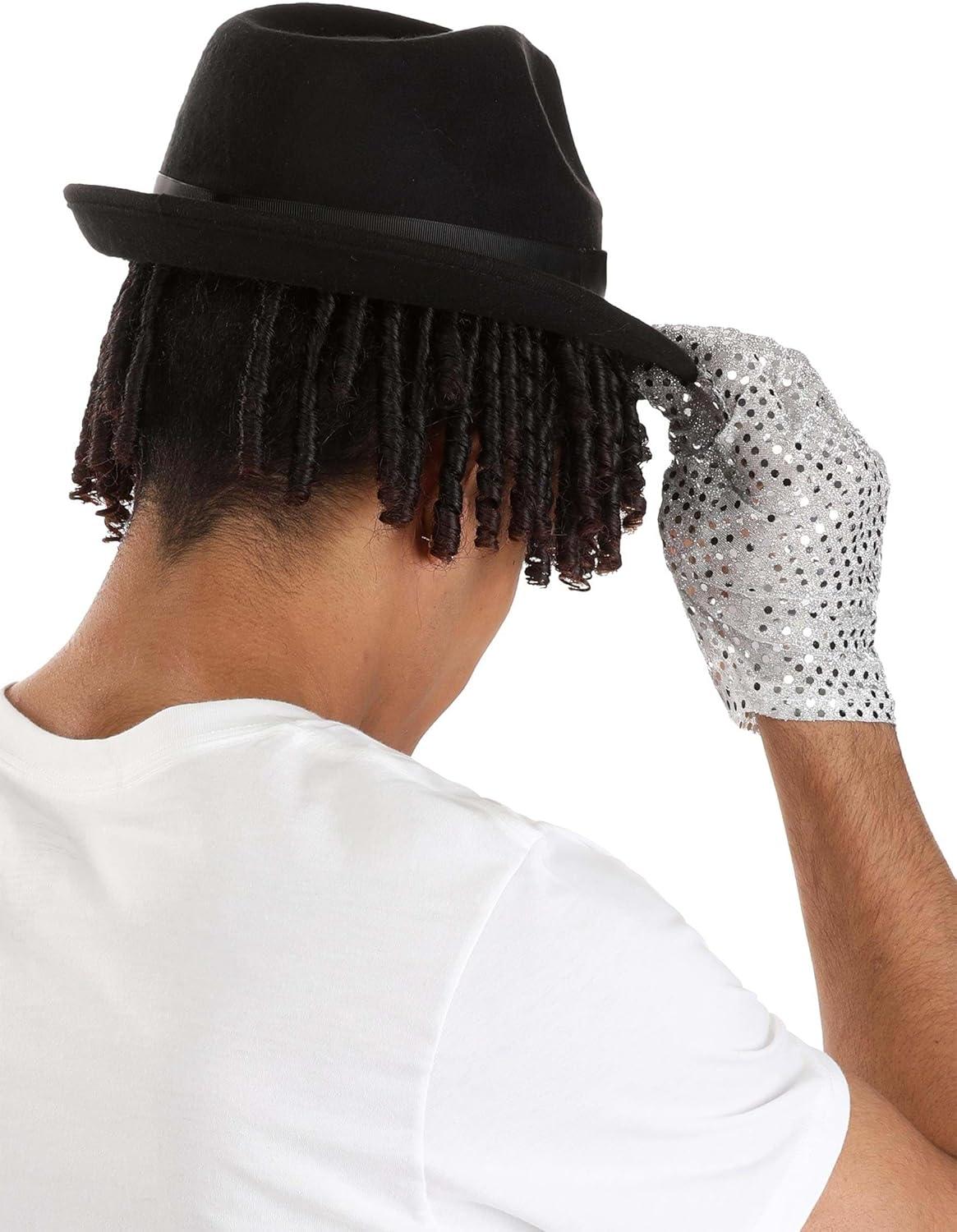 image:imageAdult Moonwalk Michael Jackson Costume Kit Iconic MJ Sequined Glove amp Fedora Hat Accessory Set