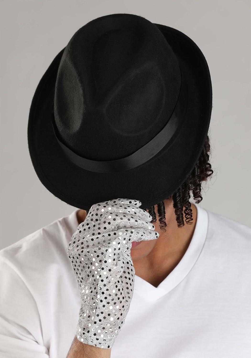 image:imageAdult Moonwalk Michael Jackson Costume Kit Iconic MJ Sequined Glove amp Fedora Hat Accessory Set