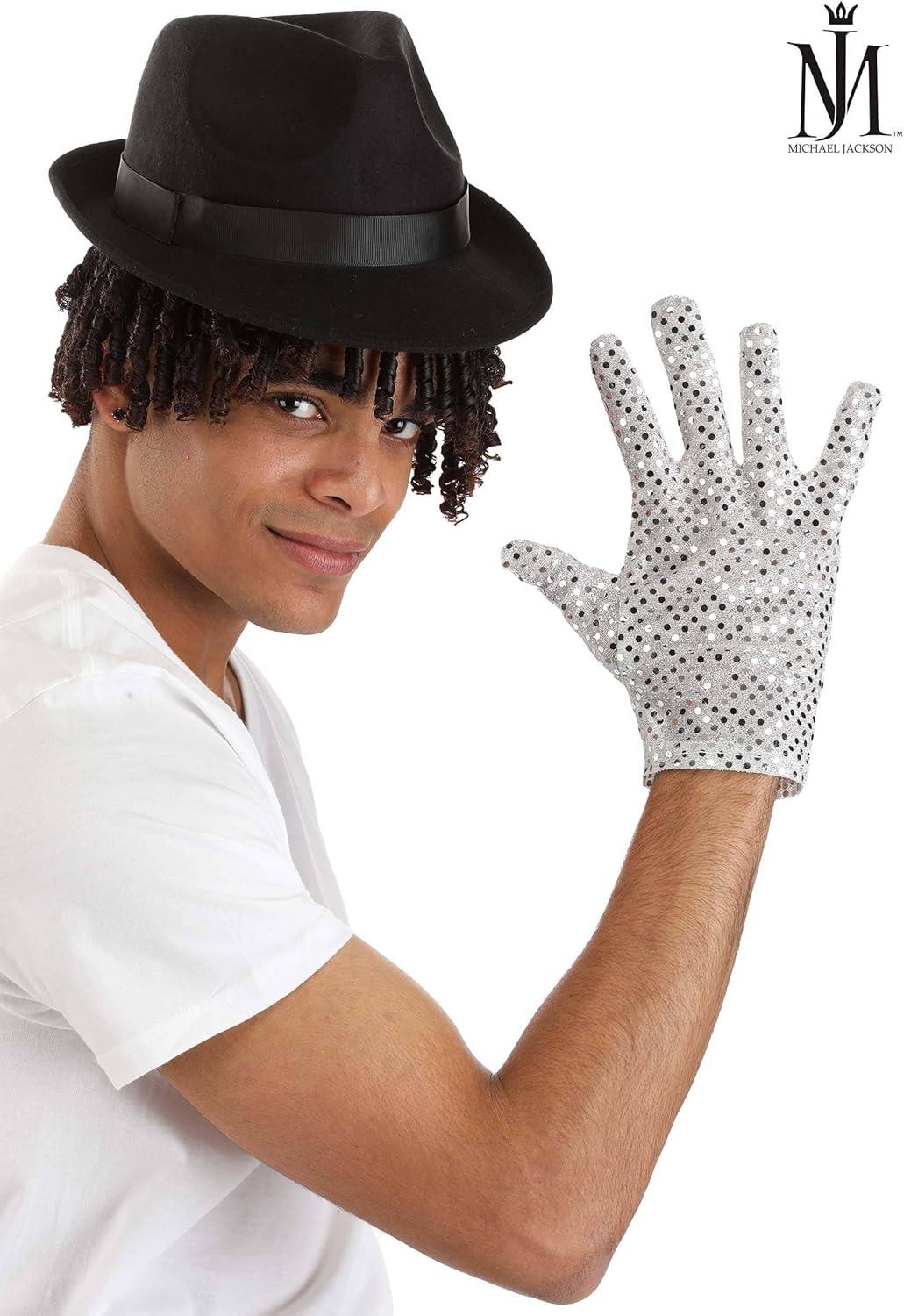 image:imageAdult Moonwalk Michael Jackson Costume Kit Iconic MJ Sequined Glove amp Fedora Hat Accessory Set