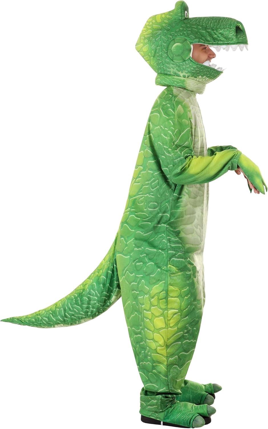 image:imageDeluxe Toy Story Rex Costume for Adults Toy Story Rex Cosplay Green Dinosaur Jumpsuit for Halloween