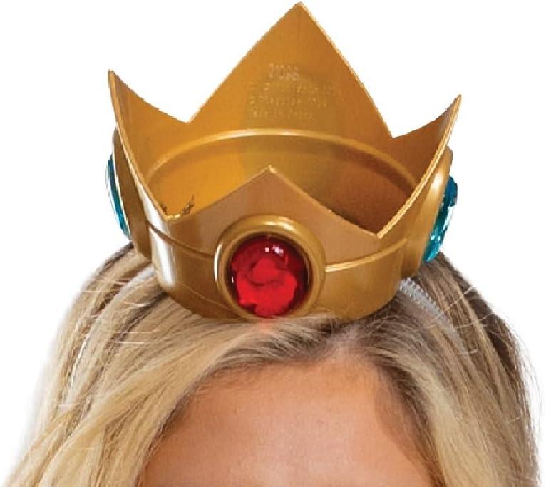 image:imageDisguise Womens Deluxe Womens Princess Peach Costume Dress amp Crown Adult Super Mario Bros Character Cosplay OutfitPrincess Peach
