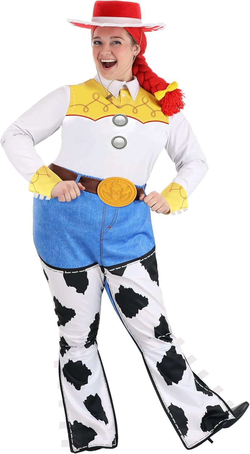 image:imageDisneys Toy Story Jessie Costume for Adults Plus Size Two Piece Patterned Cowgirl Halloween Costume With Hat
