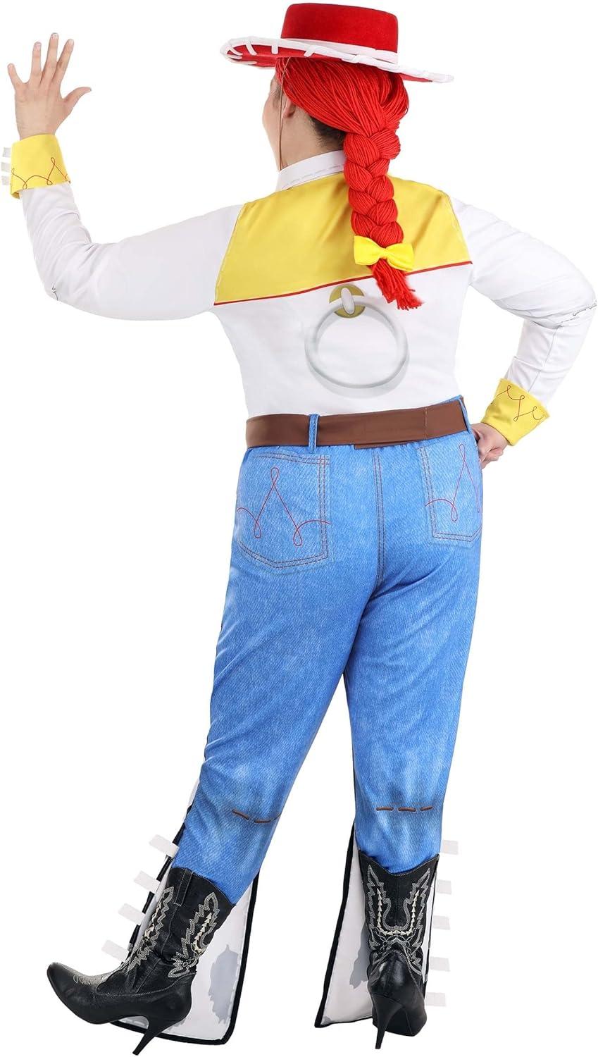 image:imageDisneys Toy Story Jessie Costume for Adults Plus Size Two Piece Patterned Cowgirl Halloween Costume With Hat