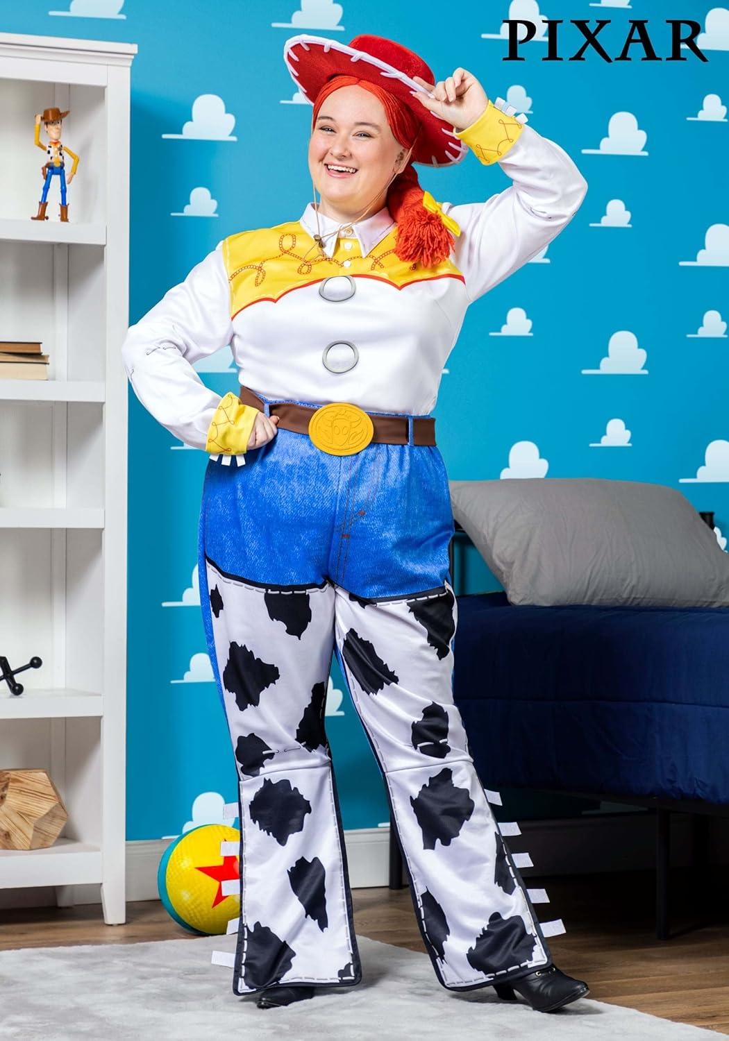 image:imageDisneys Toy Story Jessie Costume for Adults Plus Size Two Piece Patterned Cowgirl Halloween Costume With Hat