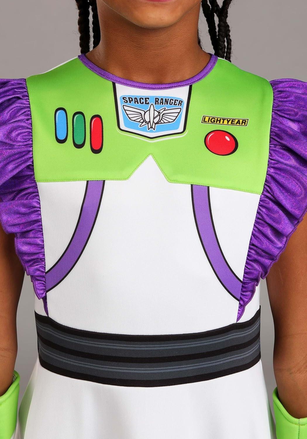 image:imageGirls Pixar Toy Story Buzz Lightyear Costume Officially Licensed Dress with Gloves and Wings for Halloween