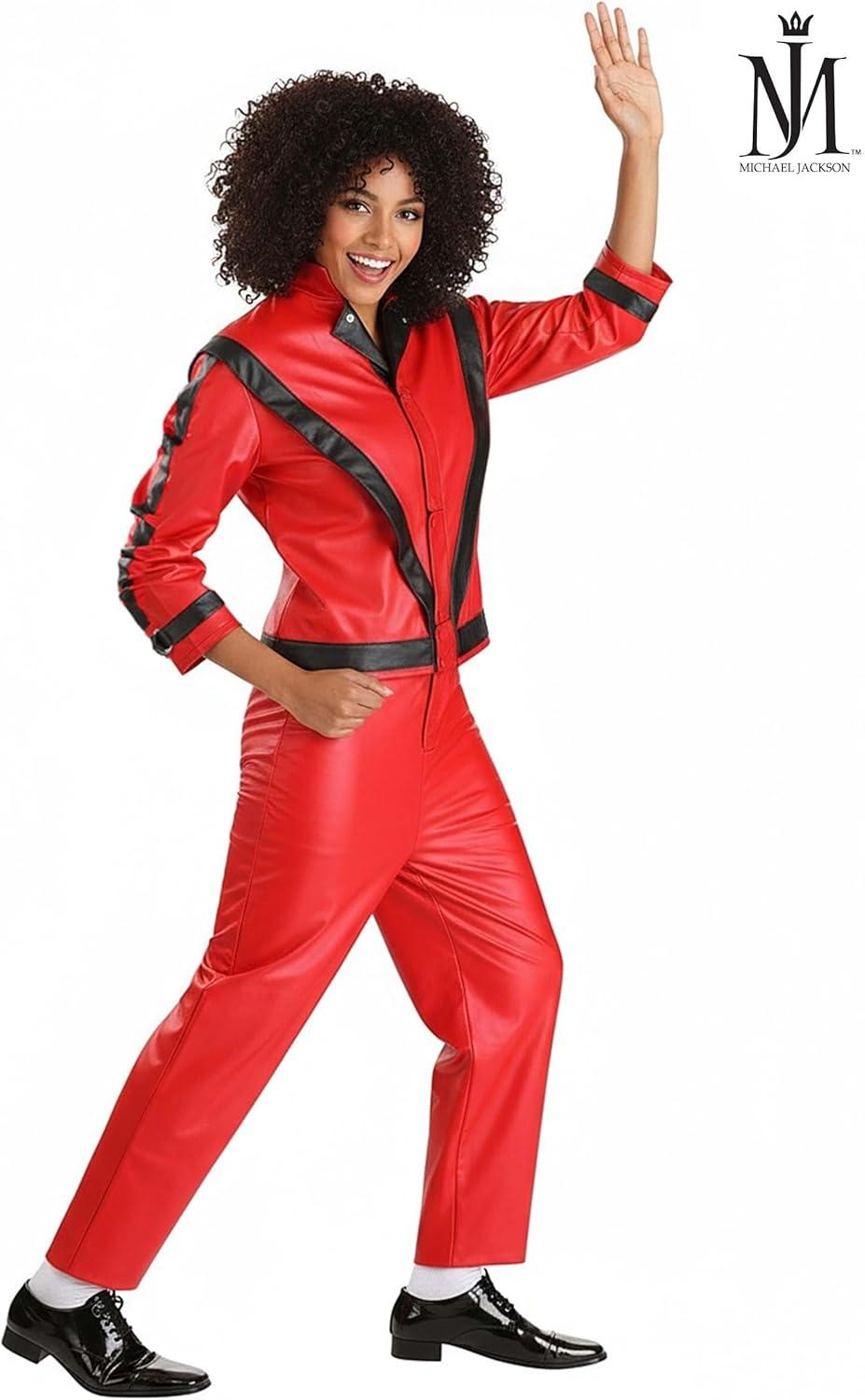 image:imageMichael Jackson Thriller Costume Adult Men Red Vinyl Jacket Outfit Size Large for Halloween Parties