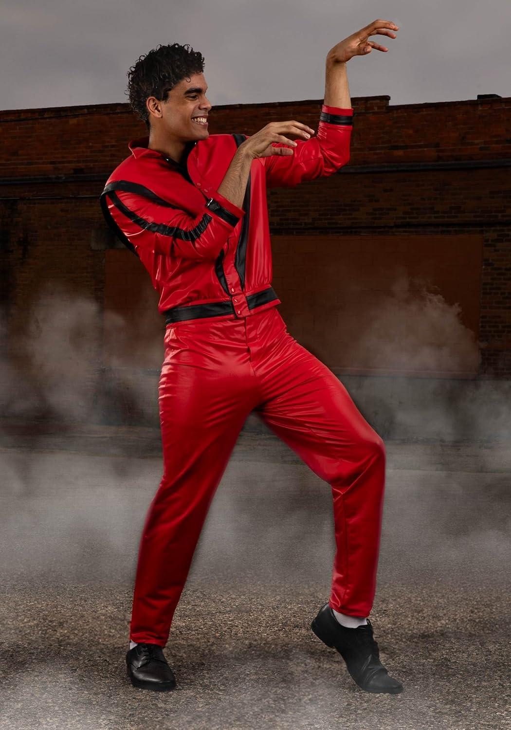 image:imageMichael Jackson Thriller Costume Adult Men Red Vinyl Jacket Outfit Size Large for Halloween Parties