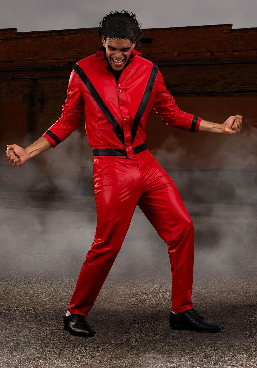 image:imageMichael Jackson Thriller Costume Adult Men Red Vinyl Jacket Outfit Size Large for Halloween Parties