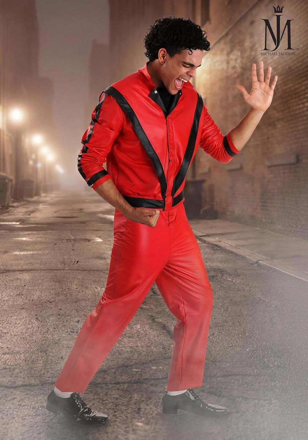 image:imageMichael Jackson Thriller Costume Adult Men Red Vinyl Jacket Outfit Size Large for Halloween Parties