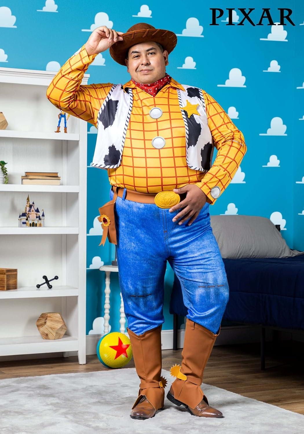 image:imagePlus Size Deluxe Sheriff Woody Costume Adult Disney Pixars Toy Story Cowboy Complete Outfit for Men 2X to 6X
