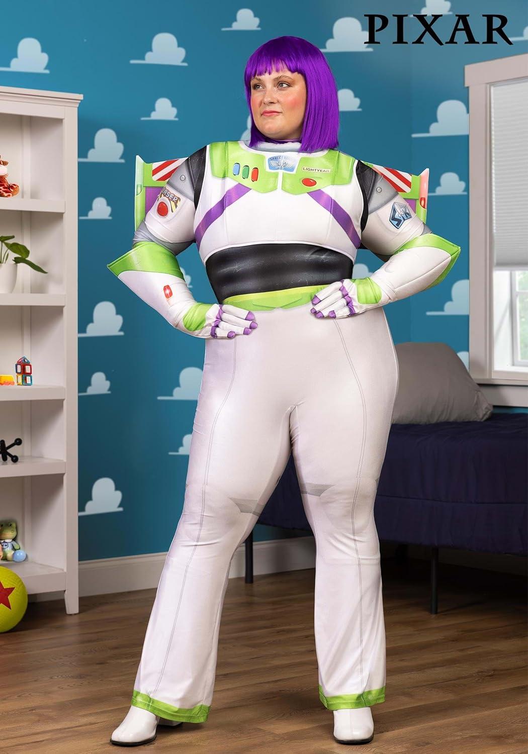 image:imageWomens Plus Size Buzz Lightyear Costume Disney Pixar Toy Story Space Ranger Jumpsuit Chest Wings Gloves