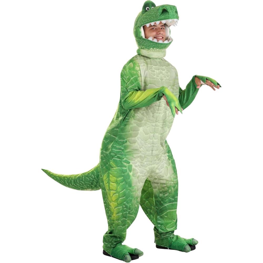 image:imageDeluxe Toy Story Rex Costume for Adults Toy Story Rex Cosplay Green Dinosaur Jumpsuit for Halloween