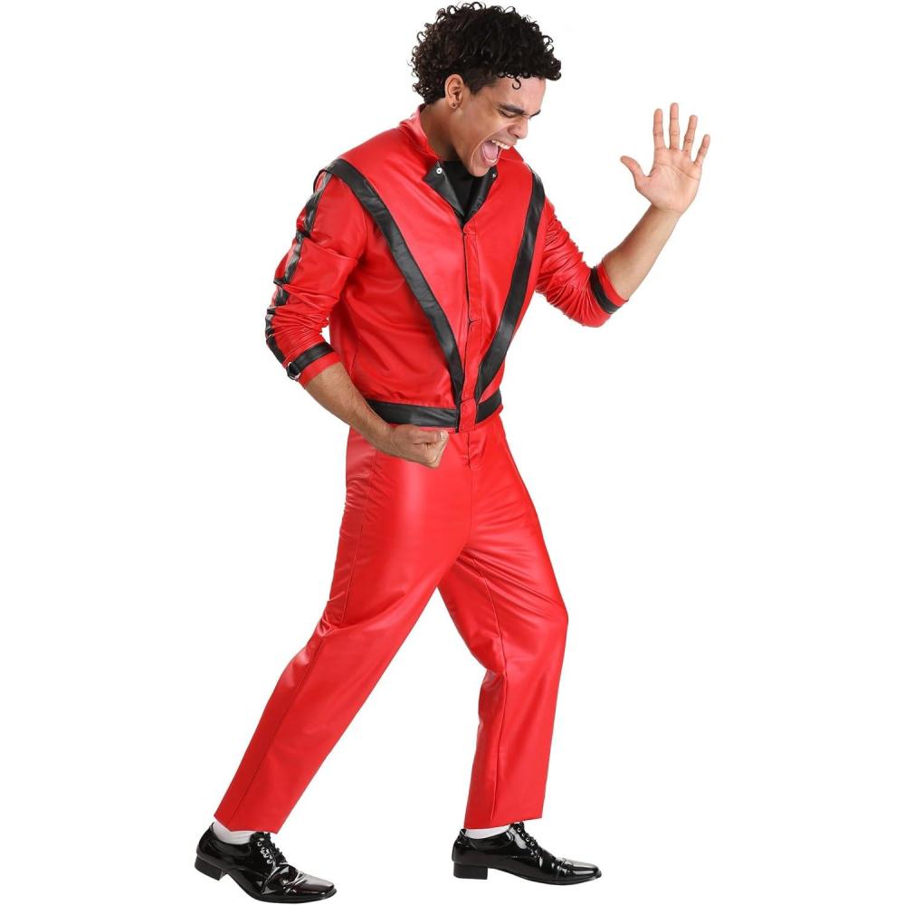 image:imageMichael Jackson Thriller Costume Adult Men Red Vinyl Jacket Outfit Size Large for Halloween Parties