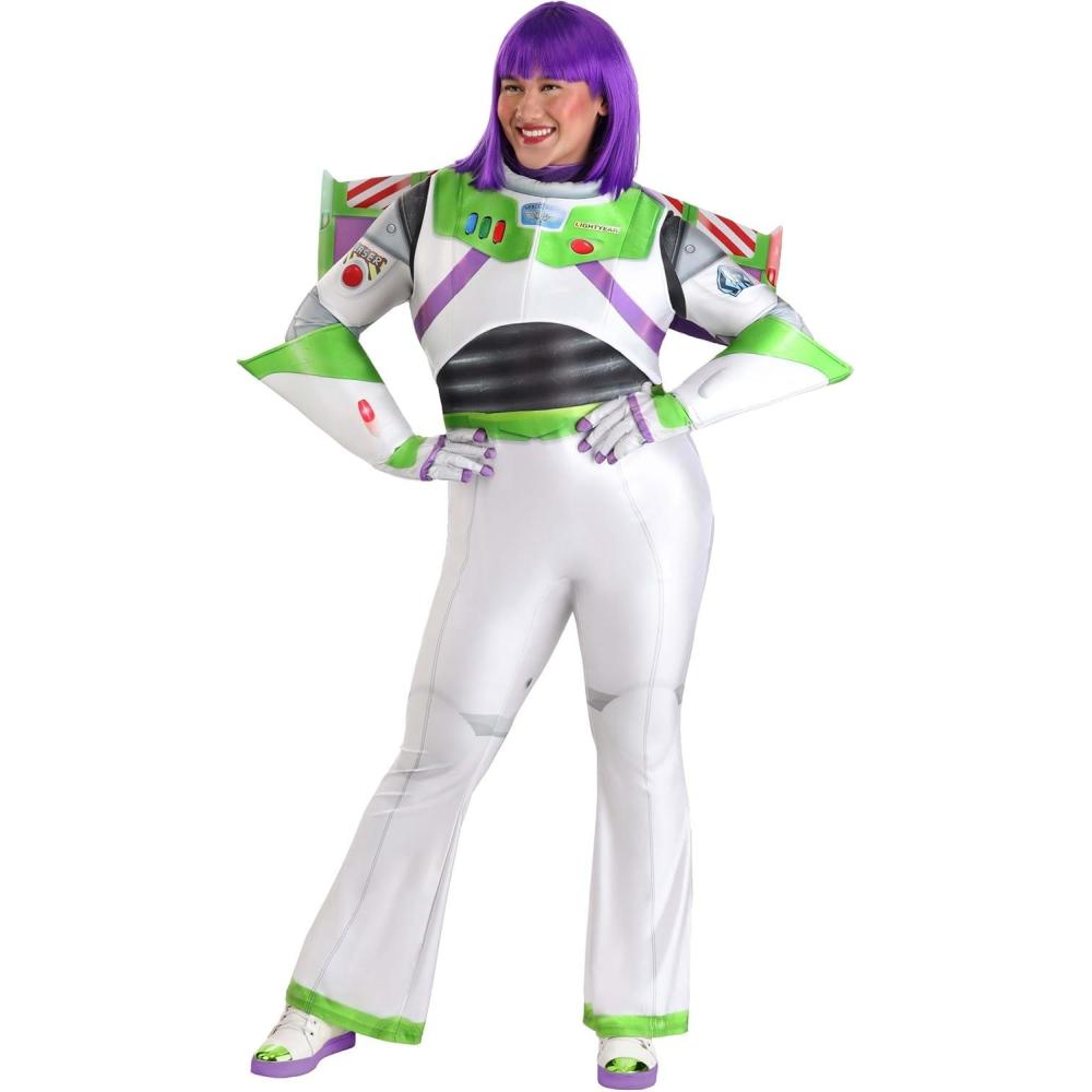 image:imageWomens Plus Size Buzz Lightyear Costume Disney Pixar Toy Story Space Ranger Jumpsuit Chest Wings Gloves