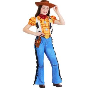 Disney Toy Story Woody Costume for Girls with Hat, Belt, Holster, Scarf & Sheriff Badge – Officially Licensed