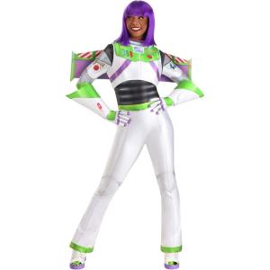 Disney & Pixar Women’s Buzz Lightyear Costume for Adults – Jumpsuit, Wings, Gloves – Officially Licensed