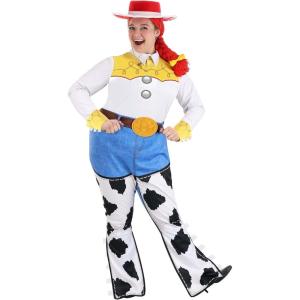 Disney’s Toy Story Jessie Costume for Adults Plus Size, Two Piece Patterned Cowgirl Halloween Costume With Hat